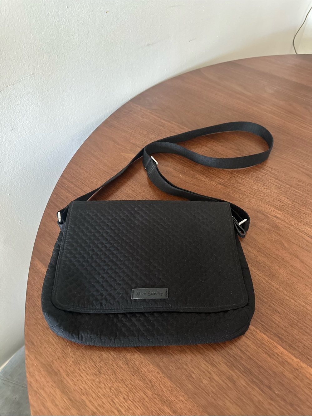 Vera Bradley Black Quilted Messenger Crossbody